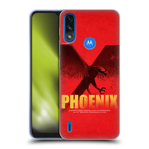 Fantastic Beasts: Secrets of Dumbledore Graphic Badges Phoenix Soft Gel Case for Motorola Moto E7 Power / Moto E7i Power