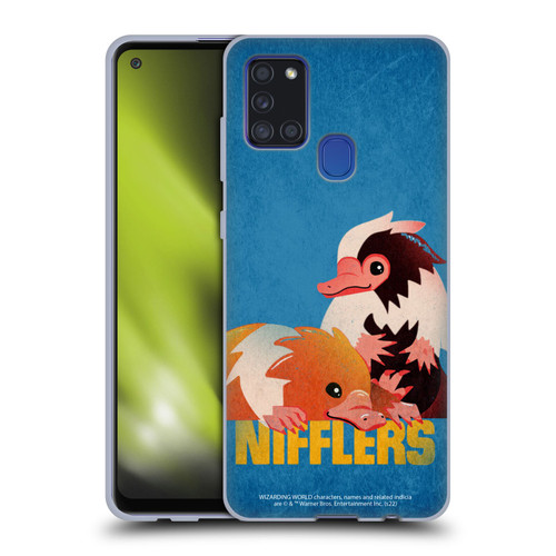 Fantastic Beasts: Secrets of Dumbledore Graphic Badges Nifflers Soft Gel Case for Samsung Galaxy A21s (2020)