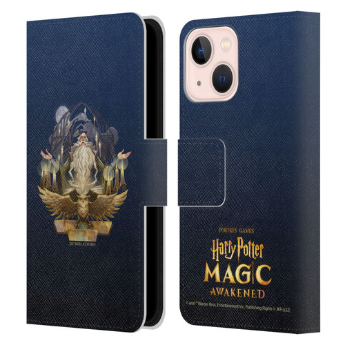 Harry Potter: Magic Awakened Characters Dumbledore Leather Book Wallet Case Cover For Apple iPhone 13 Mini