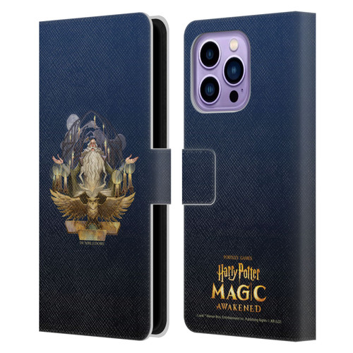 Harry Potter: Magic Awakened Characters Dumbledore Leather Book Wallet Case Cover For Apple iPhone 14 Pro Max