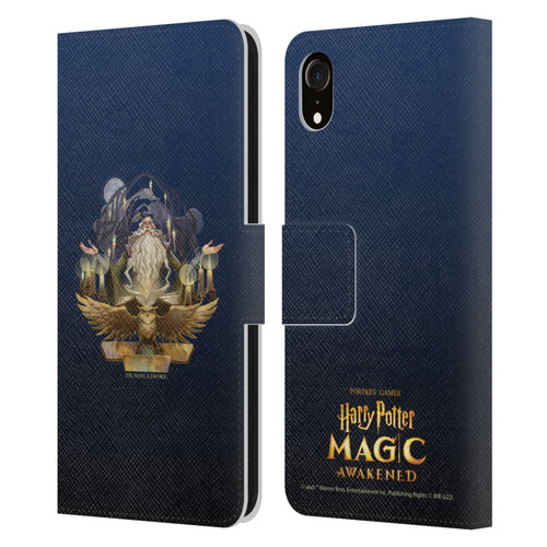 Harry Potter: Magic Awakened Characters Dumbledore Leather Book Wallet Case Cover For Apple iPhone XR
