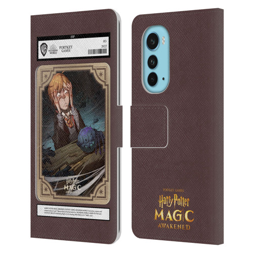 Harry Potter: Magic Awakened Characters Ronald Weasley Card Leather Book Wallet Case Cover For Motorola Edge (2022)