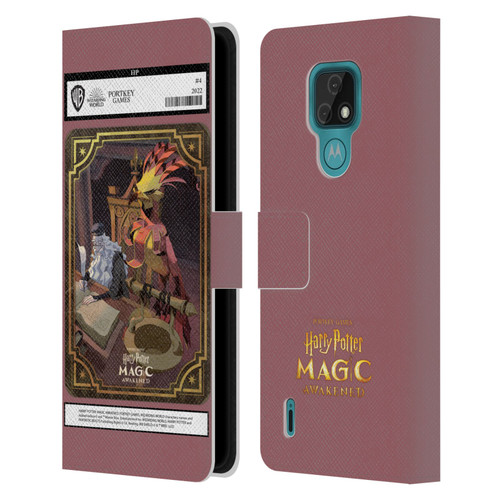 Harry Potter: Magic Awakened Characters Dumbledore Card Leather Book Wallet Case Cover For Motorola Moto E7