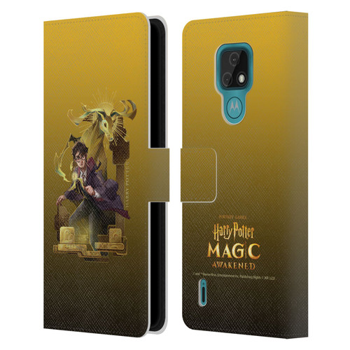 Harry Potter: Magic Awakened Characters Harry Potter Leather Book Wallet Case Cover For Motorola Moto E7