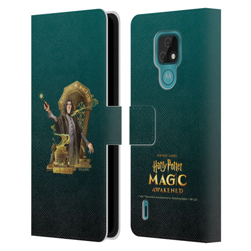 Harry Potter: Magic Awakened Characters Snape Leather Book Wallet Case Cover For Motorola Moto E7