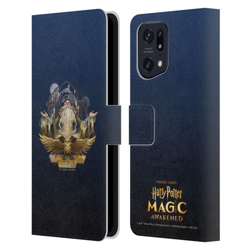 Harry Potter: Magic Awakened Characters Dumbledore Leather Book Wallet Case Cover For OPPO Find X5