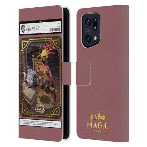 Harry Potter: Magic Awakened Characters Dumbledore Card Leather Book Wallet Case Cover For OPPO Find X5 Pro