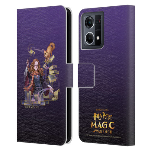 Harry Potter: Magic Awakened Characters Hermione Leather Book Wallet Case Cover For OPPO Reno8 4G