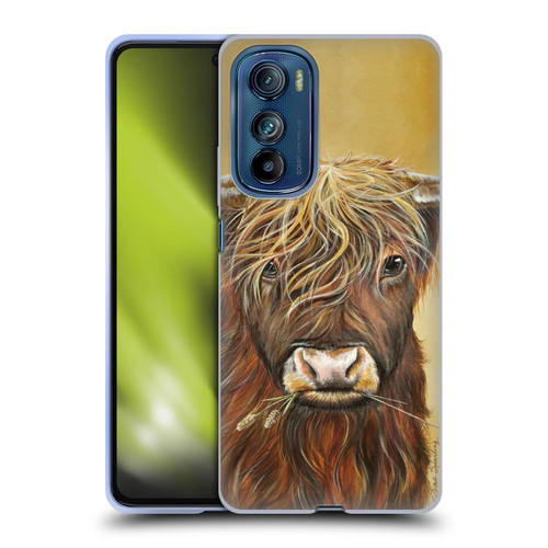 Lisa Sparling Creatures Highland Cow Fireball Soft Gel Case for Motorola Edge 30