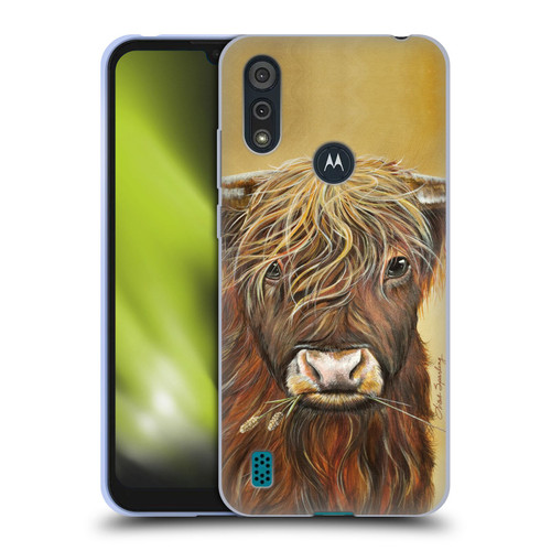 Lisa Sparling Creatures Highland Cow Fireball Soft Gel Case for Motorola Moto E6s (2020)