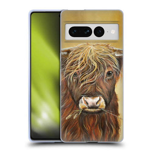 Lisa Sparling Creatures Highland Cow Fireball Soft Gel Case for Google Pixel 7 Pro
