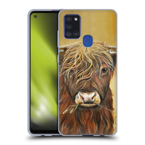 Lisa Sparling Creatures Highland Cow Fireball Soft Gel Case for Samsung Galaxy A21s (2020)