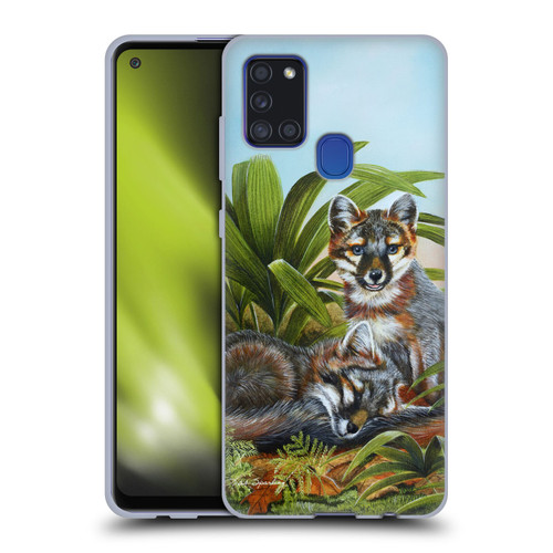 Lisa Sparling Creatures Red Fox Kits Soft Gel Case for Samsung Galaxy A21s (2020)