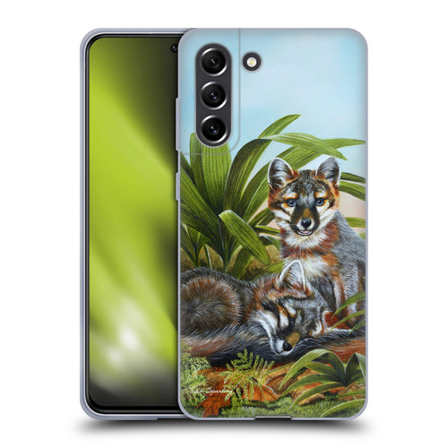 Lisa Sparling Creatures Red Fox Kits Soft Gel Case for Samsung Galaxy S21 FE 5G