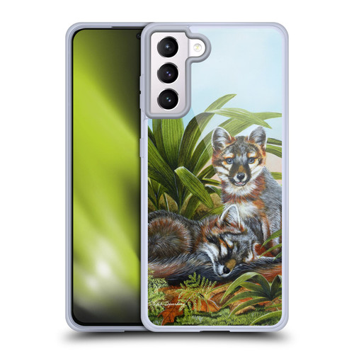 Lisa Sparling Creatures Red Fox Kits Soft Gel Case for Samsung Galaxy S21+ 5G