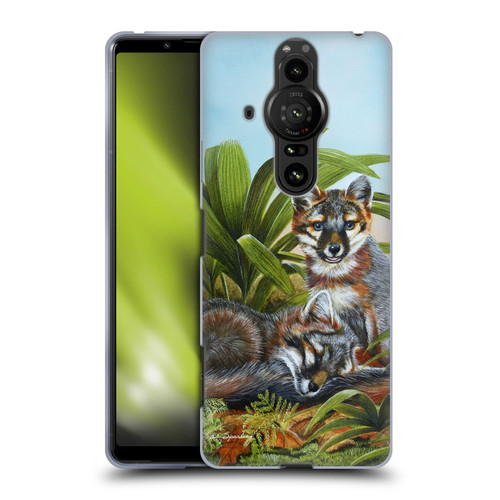 Lisa Sparling Creatures Red Fox Kits Soft Gel Case for Sony Xperia Pro-I