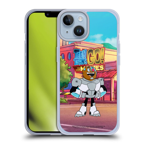 Teen Titans Go! To The Movies Character Art Cyborg Soft Gel Case for Apple iPhone 14