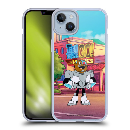 Teen Titans Go! To The Movies Character Art Cyborg Soft Gel Case for Apple iPhone 14 Plus