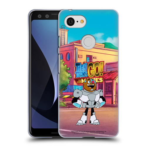 Teen Titans Go! To The Movies Character Art Cyborg Soft Gel Case for Google Pixel 3