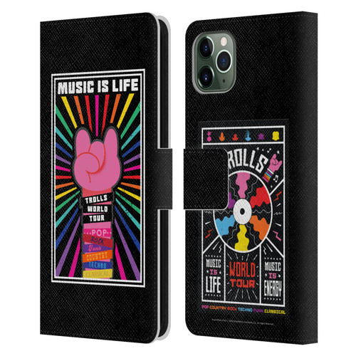 Trolls World Tour Key Art Music Is Life Leather Book Wallet Case Cover For Apple iPhone 11 Pro Max