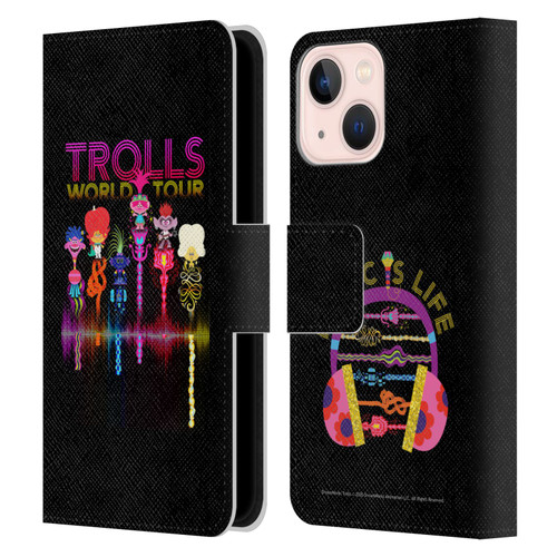 Trolls World Tour Key Art Artwork Leather Book Wallet Case Cover For Apple iPhone 13 Mini