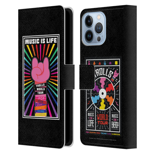 Trolls World Tour Key Art Music Is Life Leather Book Wallet Case Cover For Apple iPhone 13 Pro Max