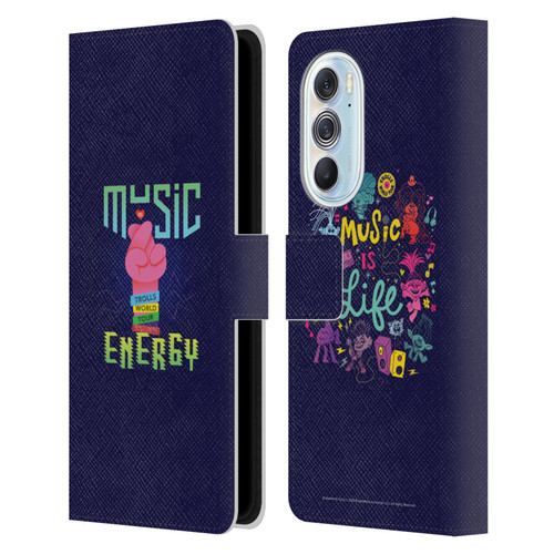 Trolls World Tour Key Art Music Is Energy Leather Book Wallet Case Cover For Motorola Edge X30