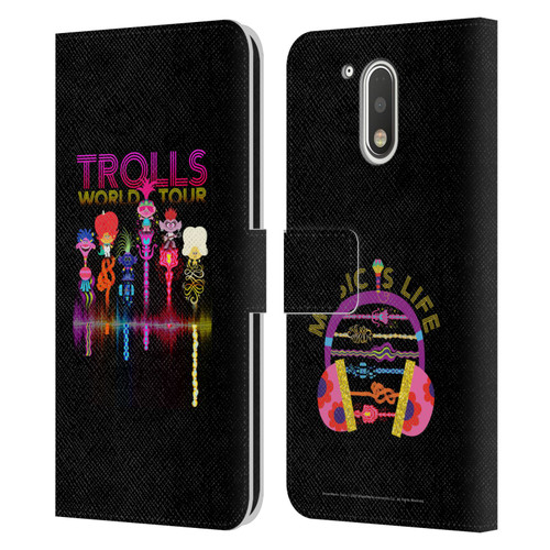 Trolls World Tour Key Art Artwork Leather Book Wallet Case Cover For Motorola Moto G41