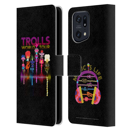 Trolls World Tour Key Art Artwork Leather Book Wallet Case Cover For OPPO Find X5 Pro