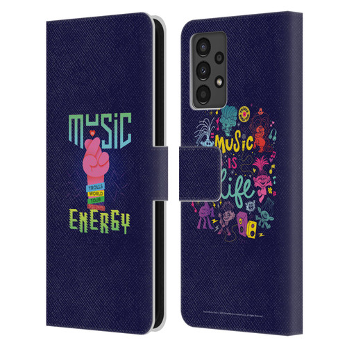 Trolls World Tour Key Art Music Is Energy Leather Book Wallet Case Cover For Samsung Galaxy A13 (2022)