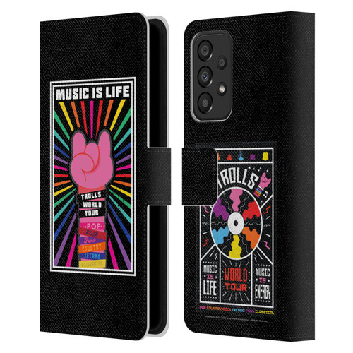 Trolls World Tour Key Art Music Is Life Leather Book Wallet Case Cover For Samsung Galaxy A33 5G (2022)