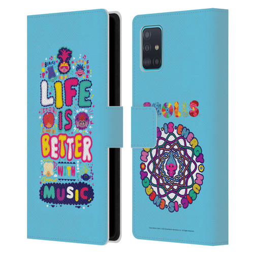 Trolls World Tour Key Art Quote Leather Book Wallet Case Cover For Samsung Galaxy A51 (2019)