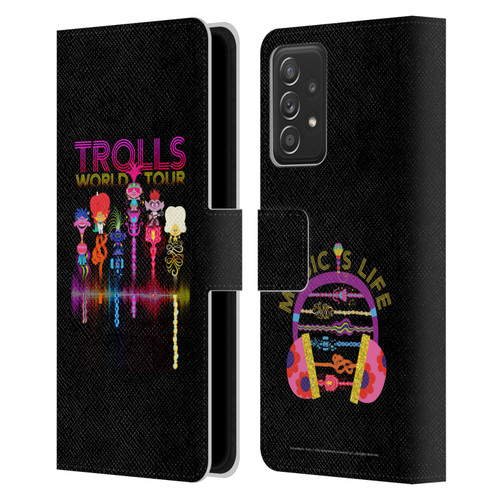 Trolls World Tour Key Art Artwork Leather Book Wallet Case Cover For Samsung Galaxy A52 / A52s / 5G (2021)