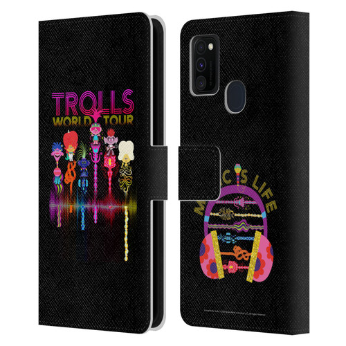 Trolls World Tour Key Art Artwork Leather Book Wallet Case Cover For Samsung Galaxy M30s (2019)/M21 (2020)