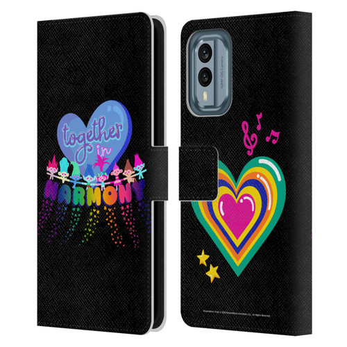 Trolls World Tour Rainbow Bffs Together In Harmony Leather Book Wallet Case Cover For Nokia X30