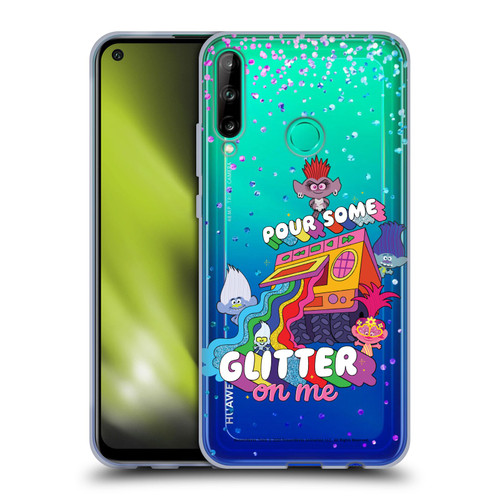 Trolls World Tour Key Art Glitter Print Soft Gel Case for Huawei P40 lite E