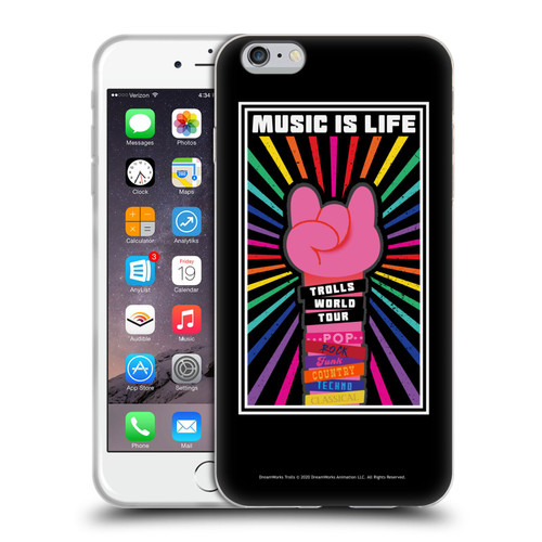 Trolls World Tour Key Art Music Is Life Soft Gel Case for Apple iPhone 6 Plus / iPhone 6s Plus