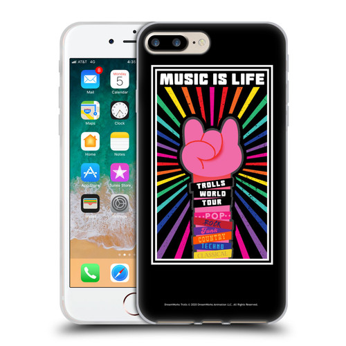 Trolls World Tour Key Art Music Is Life Soft Gel Case for Apple iPhone 7 Plus / iPhone 8 Plus