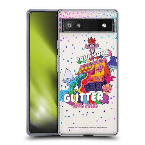 Trolls World Tour Key Art Glitter Print Soft Gel Case for Google Pixel 6a