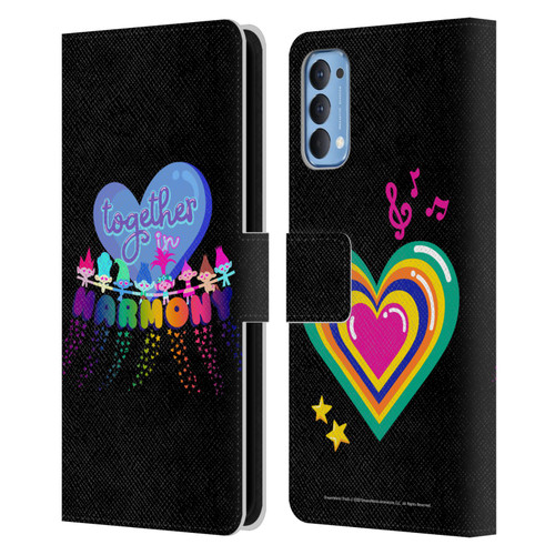 Trolls World Tour Rainbow Bffs Together In Harmony Leather Book Wallet Case Cover For OPPO Reno 4 5G