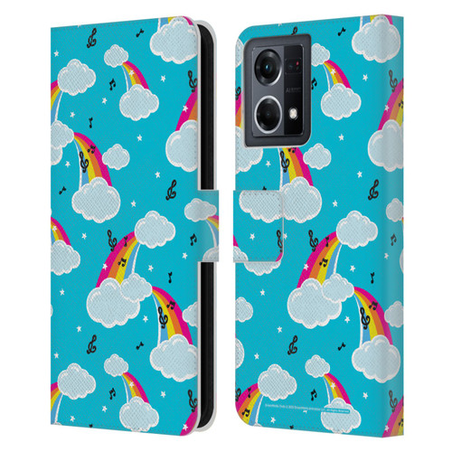 Trolls World Tour Rainbow Bffs Rainbow Cloud Pattern Leather Book Wallet Case Cover For OPPO Reno8 4G