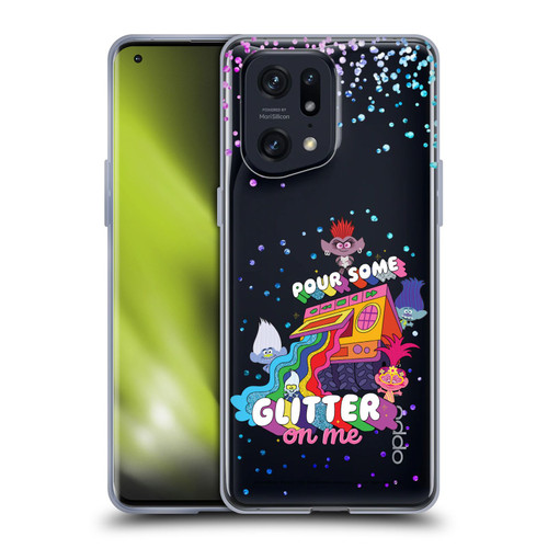 Trolls World Tour Key Art Glitter Print Soft Gel Case for OPPO Find X5 Pro