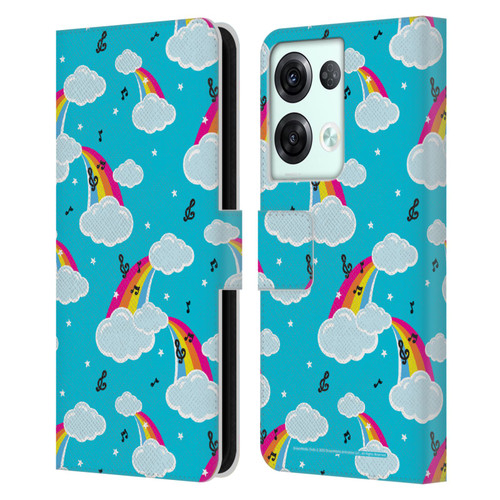 Trolls World Tour Rainbow Bffs Rainbow Cloud Pattern Leather Book Wallet Case Cover For OPPO Reno8 Pro