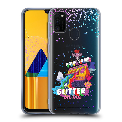 Trolls World Tour Key Art Glitter Print Soft Gel Case for Samsung Galaxy M30s (2019)/M21 (2020)