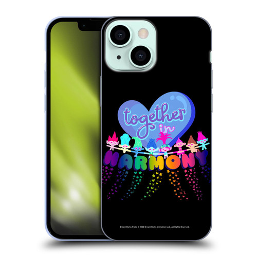 Trolls World Tour Rainbow Bffs Together In Harmony Soft Gel Case for Apple iPhone 13 Mini