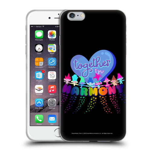 Trolls World Tour Rainbow Bffs Together In Harmony Soft Gel Case for Apple iPhone 6 Plus / iPhone 6s Plus