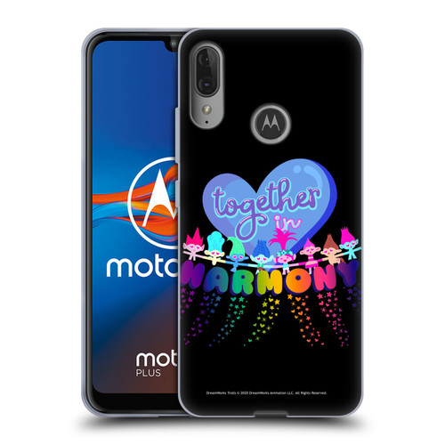 Trolls World Tour Rainbow Bffs Together In Harmony Soft Gel Case for Motorola Moto E6 Plus