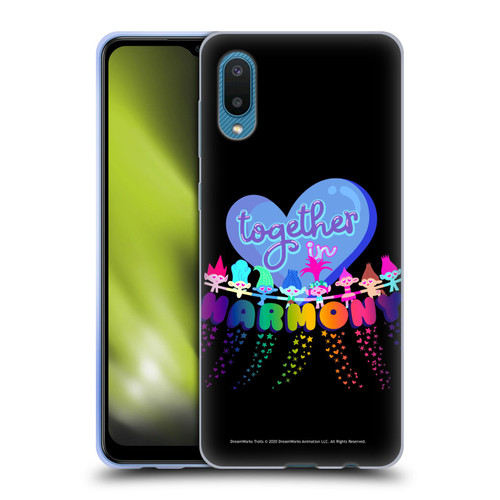 Trolls World Tour Rainbow Bffs Together In Harmony Soft Gel Case for Samsung Galaxy A02/M02 (2021)