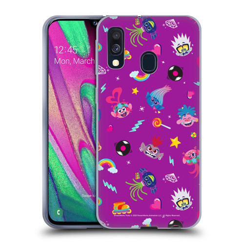 Trolls World Tour Rainbow Bffs Character Pattern Soft Gel Case for Samsung Galaxy A40 (2019)