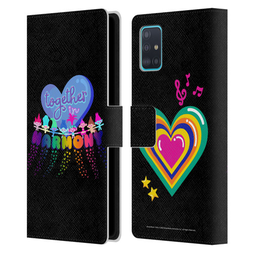 Trolls World Tour Rainbow Bffs Together In Harmony Leather Book Wallet Case Cover For Samsung Galaxy A51 (2019)